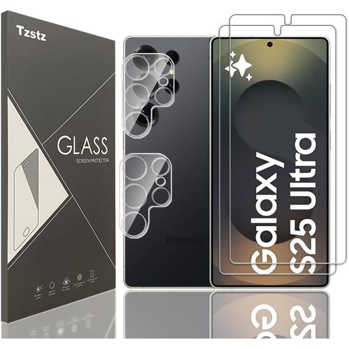 2+2 Pièces Verre Trempé D'écran Protecteur Pour Samsung Galaxy S25 Ultra Dureté 9h Anti Rayures Hd Film De Protection D'écran