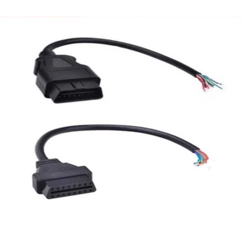 Truck 16-Pin Car Obd Female Connector Open Wire Elm327 Extension Cable Male Obd2 Cable 2pcs(Male*1 Female*1) 30cm