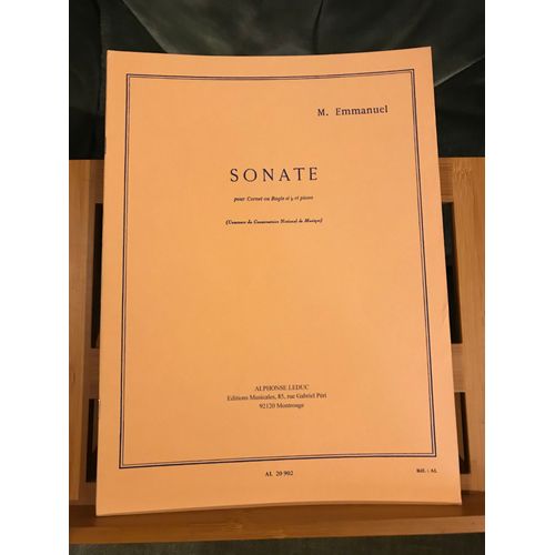 Maurice Emmanuel Sonate Pour Cornet Ou Bugle Et Piano Partition Éditions Leduc