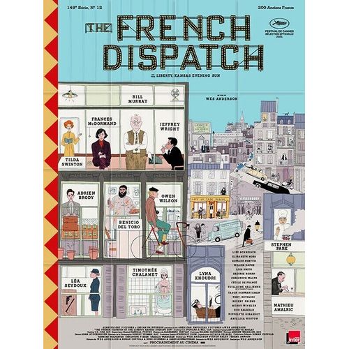 The French Dispatch - Véritable Affiche De Cinéma Pliée - Format 120x160 Cm - De Wes Anderson Avec Bill Murray, Frances Mcdormand, Jeffrey Wright, Tilda Swinton, Adrien Brody, Benicio Del Toro - 2021