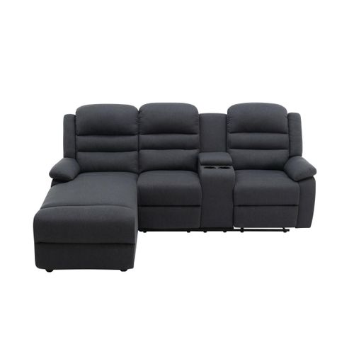 Canapé D'angle Gauche Relax En Tissu Anthracite Macedonia