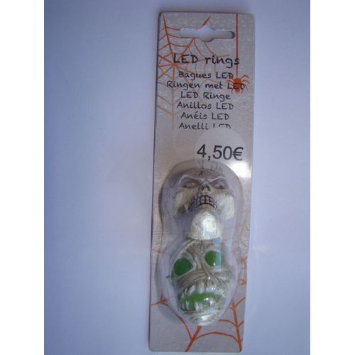 Lot 2 Bagues Led Tête De Mort