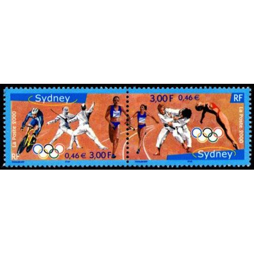 Jeux Olympiques De Sydney (Australie) : Disciplines La Paire Se Tenant Année 2000 N° 3340 3341 Yvert Et Tellier Luxe