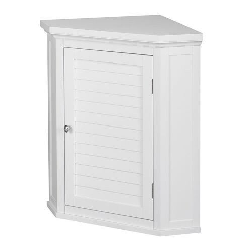 Meuble d'angle bas de rangement de salle de bain, Teamosn Home, Blanc, 57 x 38 x 61