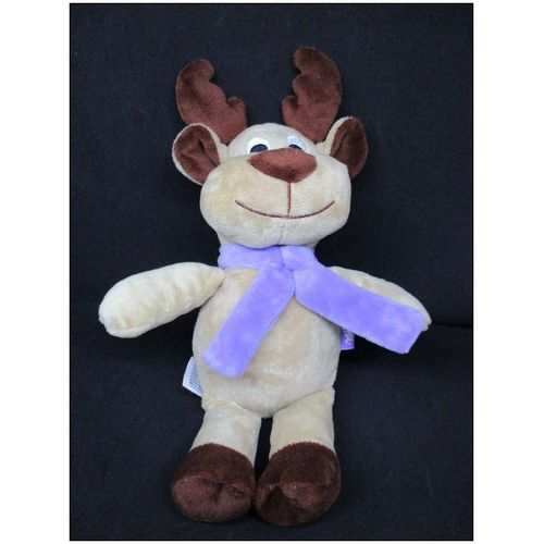 Doudou Peluche Cerf Renne Marron Écharpe Violette - Milka Plush Toy