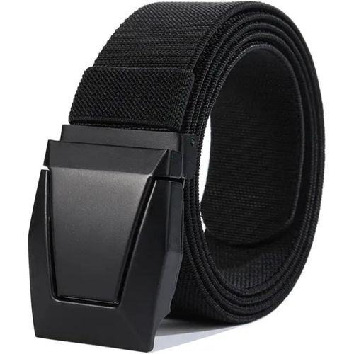 Tzf-Ceinture Travail Homme Ceintures Réglable Sans Trou En Tissu Toile Ceintures En Nylon Robustes Tactique De Style Militaire De Boucles Métalliques Pour Et Les Voyages (Noir)