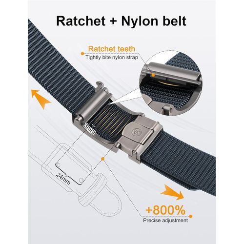 Tzf-Ceinture À Cliquet Pour Homme, Ceinture Tactique En Nylon Avec Boucle Coulissante Automatique, Bordure Réglable