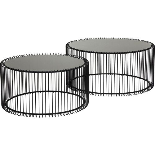 Tables Basses Rondes Wire Set De 2 Noires Kare Design