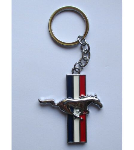 Porte Clé Cheval Mustang En Metal Logo 3d Double Face