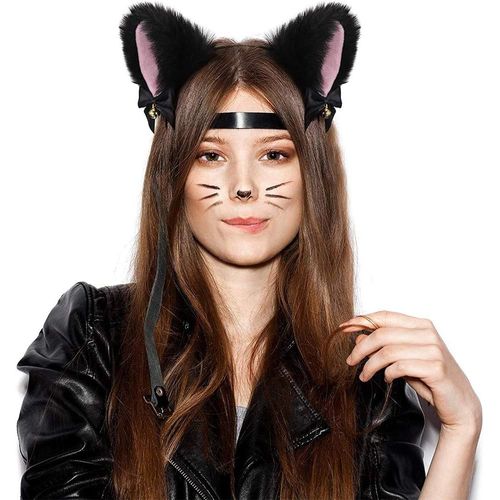 Tzf-Doeheah Oreille De Chat Serre Tete Chat Bandeau Accessoires Cheveux De Déguisement Pour Femmes Filles Fête Halloween Anniversaire Cosplay