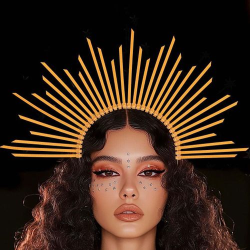 Tzf-Serre-Tête Halo Couronne Dorée Pour Femme - Accessoire De Cheveux Pour Carnaval