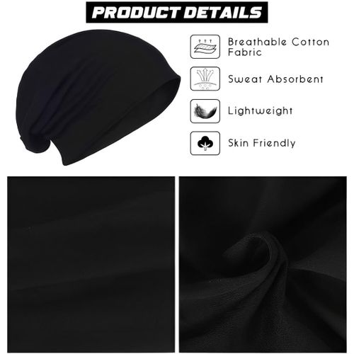 Tzf-2 Pack Bonnet Femme, Bonnet Turban Chimio Femme Coton Stretch Bonnet De Nuit Chapeaux Bandeau Foulard Chimio Mode Musulmanes Pour Perte De Cheveux Cancer Sortie Vacances