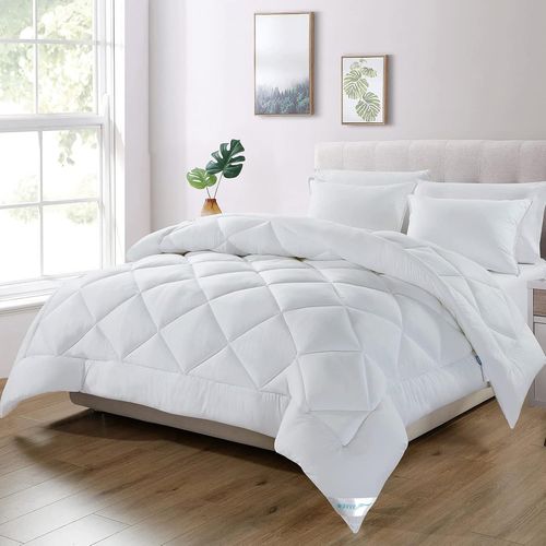 Buen-Couette Tempérée 300gsm En Microfibre, Édredon Lit 1 Personne 135x200 Cm, Toutes 4 Saisons Et Hiver Pour Lit 90x190, Chaud Épais Garnissage 300g/M², 135 X 200 Blanc