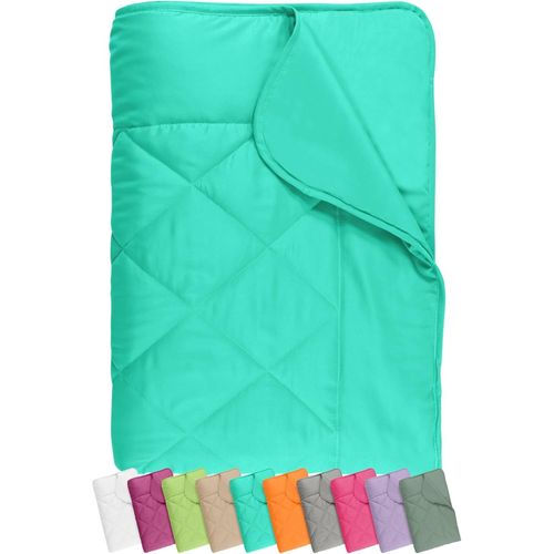 Tzf-Couette Légère En Tissu Velours Microfibre \U2013 Dimensions Env. 135 Cm X 200 Cm \U2013 Polyvalent \U2013 Disponible En 8 Couleurs Modernes \U2013 Geprüfte Certifiée Öko-Tex Standard 100, Türkis