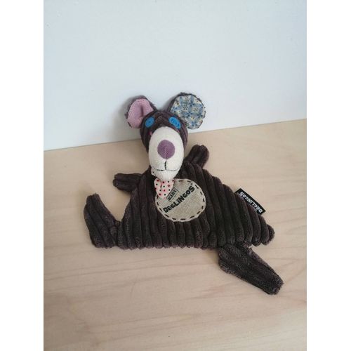 Doudou loup souris marron les deglingos