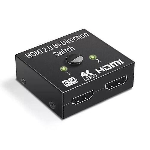 Commutateur HDMI 4K 60 Hz 2 entrées 1 sortie 1080p HD HDCP 3D HDR Boîtier de commutation HDMI Répartiteur vidéo bidirectionnel pour ordinateur portable PC Xbox PS3/4/5 TV Box Projecteur TV