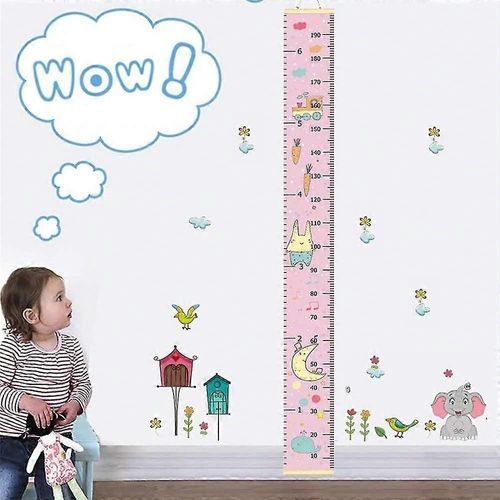 Toise De Croissance Pour Bébé, Cadre En Bois Pour Enfants, Toile En Tissu, Règle De Mesure Amovible À Suspendre Pour Décoration Murale De Chambre D'enfant (79')