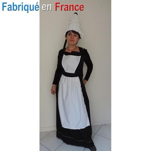 Déguisement De Normande Adulte (Tablier-Robe) (Taille L) Coiffe Non Fournie