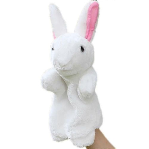 Poupée animal de dessin animé pour enfants, marionnette à main, lapin en peluche, jouets à doigts, course de tortues et de lapins, 1 pièce, blanc, NIUNIU