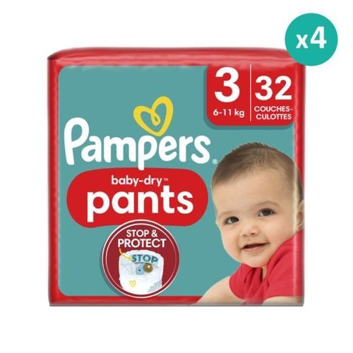 Couches-Culottes Baby Dry Taille 3 - Pampers - 32 Couches - 6kg - 11kg
