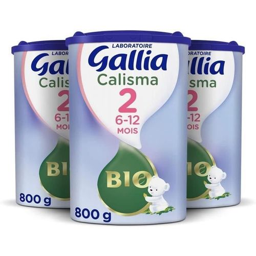 Laboratoire Gallia Calisma 2 Bio, Lait En Poudre Pour Bébé Bio, De 6 À 12 Mois, 800g (Packx3)