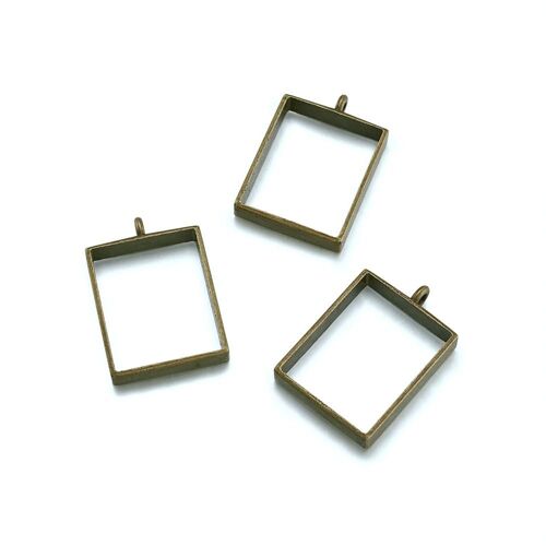 Cadre Géométrique En Métal, 10 Pièces, Support De Placage En Métal, Dos Ouvert, Lunette, Pendentifs Diy, Résine, Résultats De Bijoux Pressés Rectangle 9109-May14A32084