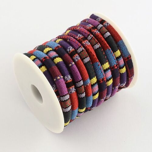 Cordon Ethnique En Fil Tressé De 6 À 7Mm, Environ 8 M/Rouleau, Pour La Fabrication De Bijoux Artisanaux Et D'Accessoires De Bricolage Colorés 9109-May14A31094
