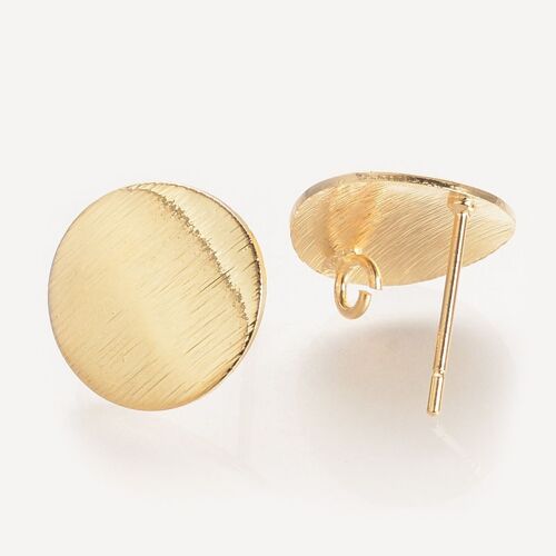 Pandahall Boucles D'oreille En Laiton, 100 Pièces, Avec Boucle, Plaqué Or/Platine, Pour La Fabrication De Bijoux, À Faire Soi Même, Broche De 12mm: 0. 9109-May14a31601