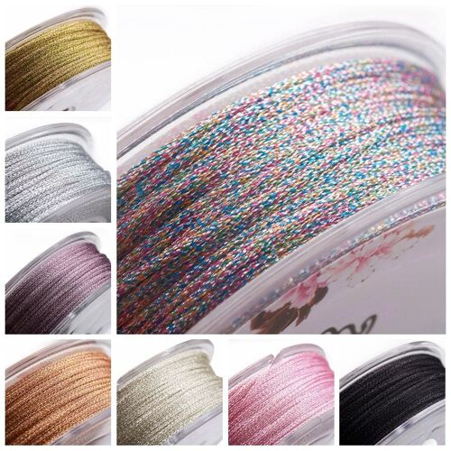 Cordon Métallique Tressé En Polyester, 30M, Pour Bricolage, Collier, Bracelet, Étiquette, Pompon, Décoration Cadeau 9109-May14A31942
