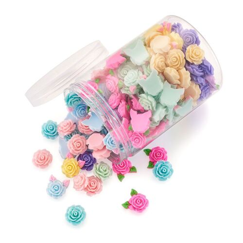 Roses Vintage En Résine, 200 Pièces, 19x8mm, 3d, Fleurs, Flatback, Cabochon, Embellissement, Accessoires Pour Scrapbooking, Bricolage 9109-May14a32066