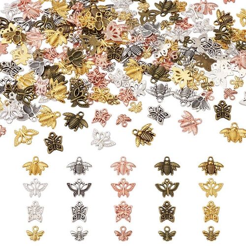 Pendentifs En Alliage 200 Pièces/Ensemble, Breloques Abeille, Coccinelle Et Papillon Pour La Fabrication De Bijoux, Bricolage, Bracelet, Collier, Acce 9109-May14a30761