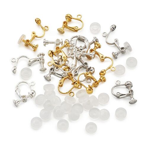 Boucles D'Oreilles En Laiton, 30 Pièces/Sachet, Accessoires De Boucle D'Oreille, Avec Tampon En Plastique, Pour La Fabrication De Bijoux, À Faire Soi 9109-May14A32195
