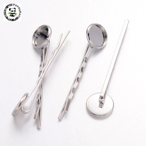 Épingles À Cheveux En Fer Avec Plateau En Laiton, 61X13Mm, 10 Pièces, Accessoire De Bricolage, Couleur Platine 9109-May14A32650