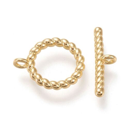 5 Ensembles De Fermoirs À Bascule En Laiton, Anneau Torsadé Et Barre Pour La Fabrication De Bijoux, Bricolage De Bracelet Et Collier 9109-May14A32162