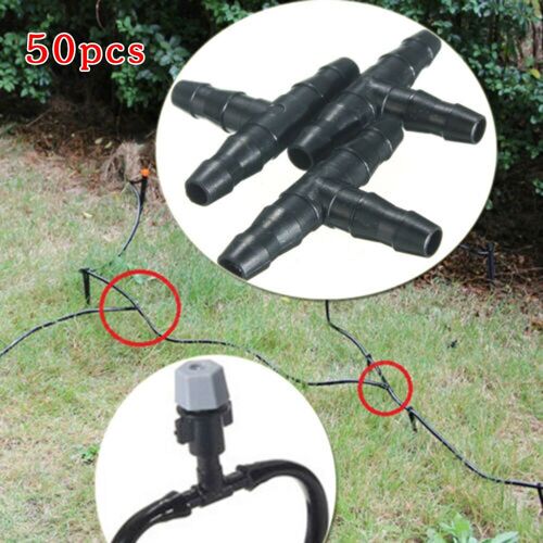 Connecteur Pratique Pour Irrigation Goutte À Goutte, Pour Tuyau D'Arrosage De Jardin De 4/7Mm, 50 Pièces 9109-May14A29665