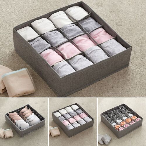 Boîte De Rangement Pliable À Grilles 7/16/24, Boîte De Rangement Pour Sous Vêtements Chaussettes, Organisateur De Placard À Compartiments Multiples Po 9109-May14A29524