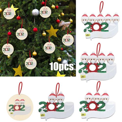 Pendentif Pour Arbre De Noël, 10 Pièces, En Bois Naturel, Personnalisé, Famille De Survie, Ornement Suspendu, Cadeau De Noël, Décor De Cheminée 9109-May14A29959