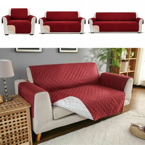 Housse De Protection Pour Canapé Et Fauteuil 1/2/3 Places, Rouge, Style Moderne, Matelassée, Antidérapante, Lavable, Décoration Pour La Maison 9109-May14A29148