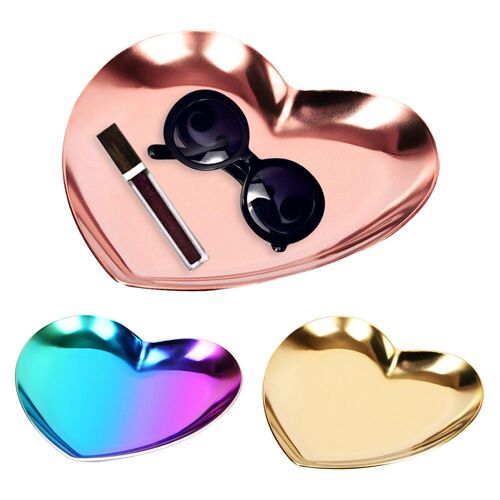 Plateau À Bijoux En Forme De Coeur En Acier Inoxydable, Style Nordique, Rangement, Plateau À Fruits, Décoration Pour La Maison, Salon, Bureau, Collecti 9109-May14A29285