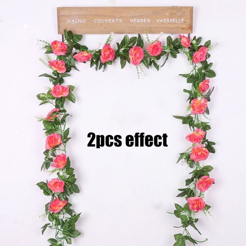 Guirlande De Roses Artificielles En Fausse Soie, 2 Pièces, 10 Têtes, Plantes Suspendues Pour La Maison, Décor De Panier De Fleurs Pour Fête De Mariage 9109-May14A29408