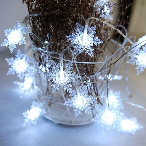 Guirlande Lumineuse Led Flocons De Neige, Père Noël, Décoration Pour Salle, Fête De Noël, Jardin Extérieur 9109-May14a29684