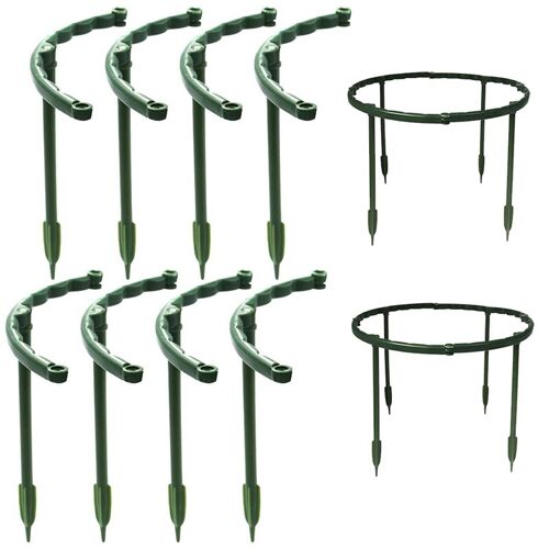 Support De Plante De Jardin, 16 Pièces, Support De Fleur Demi Rond, Anneau Porte Plante Cage, Pot De Fleur Escalade Treillis 9109-May14A28810