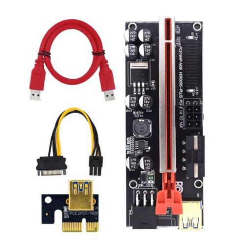 Adaptateur Mis À Niveau Ver009S Plus Pci E Pcie Riser Ver 009S Usb 3.0 Sata 15 Broches À 6 Broches Pour Mineur Btc 1 Pièce 9109-May14A25973