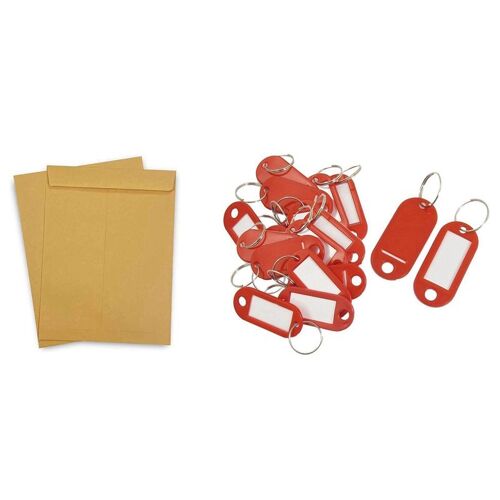 Étiquettes D'identification De Clé Assorties, 20 Pièces, Anneau Fendu Et 50 Pièces, Enveloppe D'expédition De Catalogue, Enveloppe Épaisse Vierge Sans 9109-May14a26104