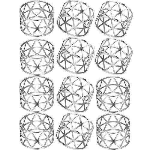 Anneau De Serviette En Métal Ajouré, Porte Boucle, Ornement Ménager, 12 Pièces 9109-May14A28626