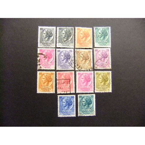 L 122 Italia Italie 1955 1960 / Sello De La Moneda De Siracusa / Yvert 709 B --- 718 A Fu Ver Fotos