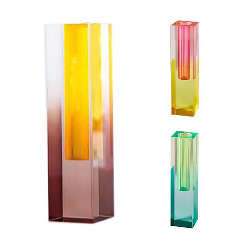 Vase À Bourgeons De Couleur Arc En Ciel Moderne, Vase De Table En Verre, Décoratif De Luxe En Cristal Acrylique, Décoration Nordique Pour La Maison 9109-May14A27871