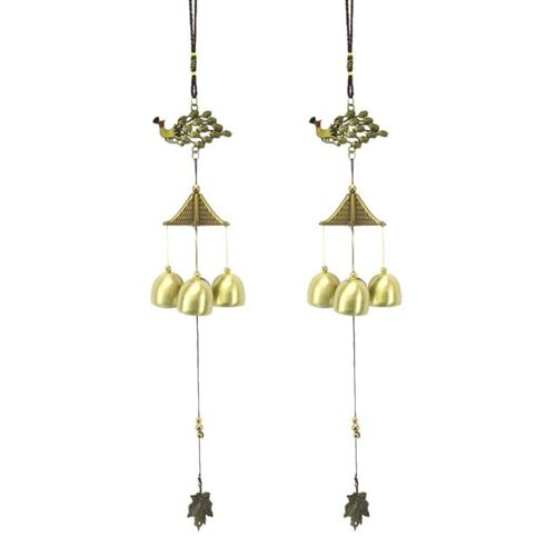 Carillon Éolien Vintage En Métal, Décoration Musicale Suspendue, Paon, Pour Patio Extérieur, Jardin, Maison, Cadeau Commémoratif, 2 Pièces 9109-May14A28365