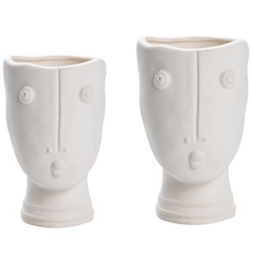 Pot De Fleurs Nordique En Céramique Peint À La Main, Visage Humain Abstrait, Décoration Créative Pour La Maison, Cadeau De Salon 9109-May14a28257