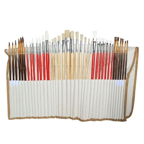 Brosse À Bois En Nylon Avec Sac En Toile, 38 Pièces, Pour Peinture À L'Aquarelle, Tige, Poils De Cochon, Stylo De Dessin, Peinture À L'Huile 9109-May14A26330